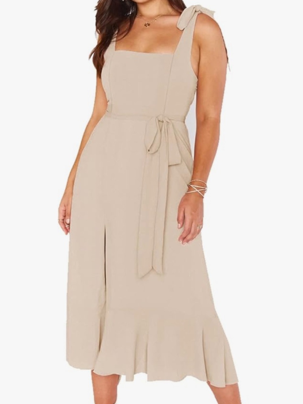 Chic Pink Midi Dress with Bow Detail